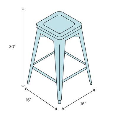 Black Oak Night Blackened Steel Stool V7301
