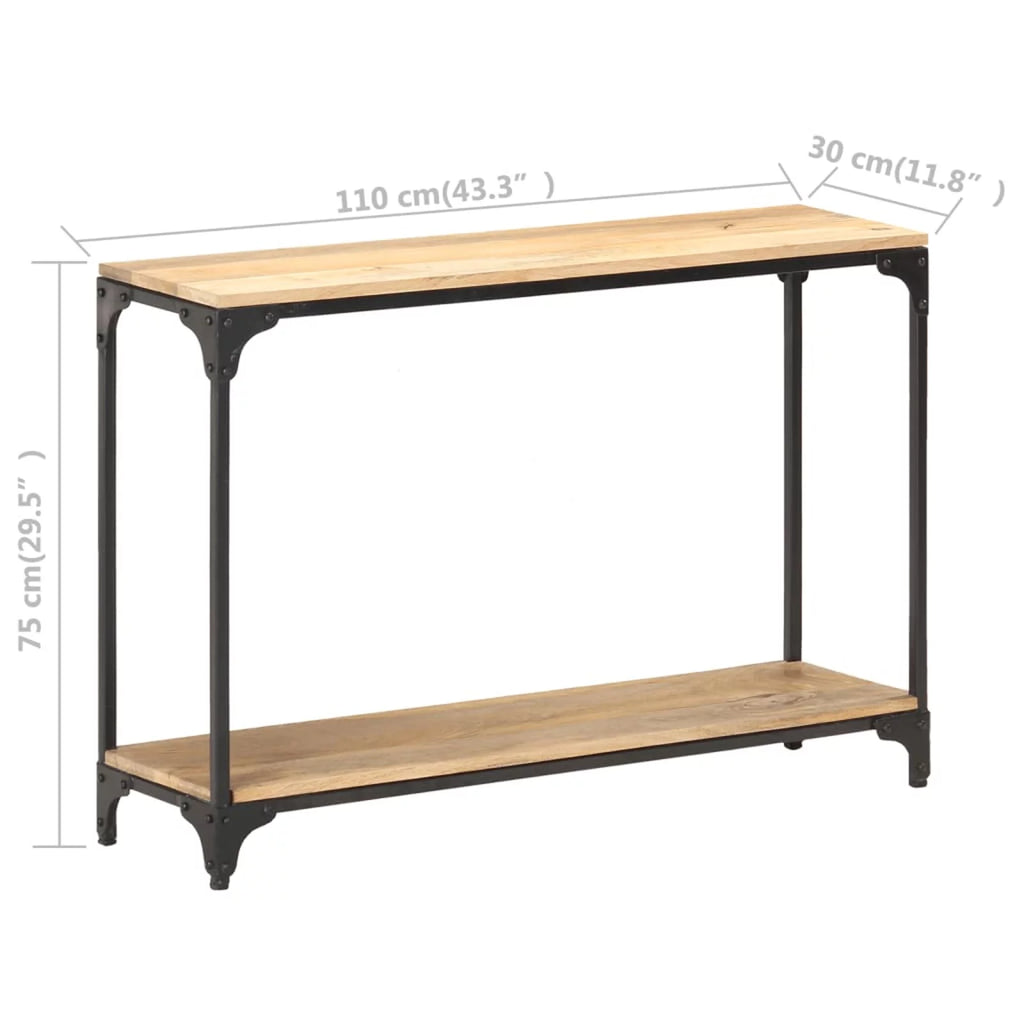 43.3"x11.8"x29.5" Solid Mango Wood Console Table Y8806