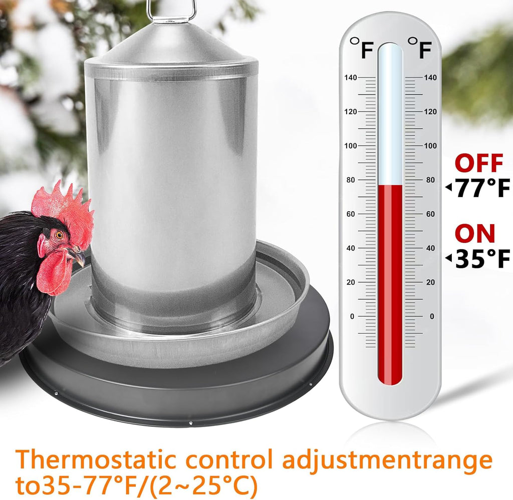 15IN 125W Heated Chicken Waterer Base with Thermostat T154988