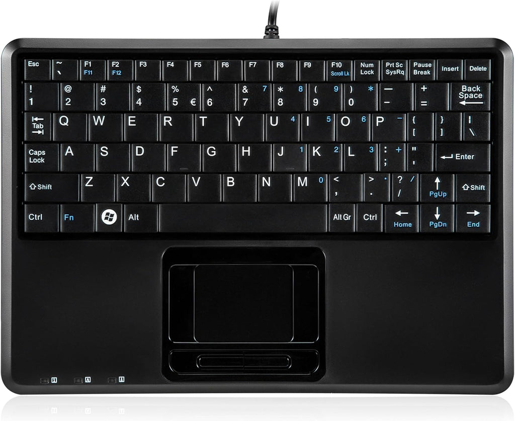 Wired Super Mini Trackball Keyboard with 2 Built-in Hubs, Black, Pack of 2 S457