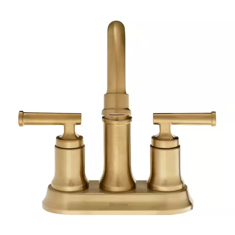 4 in. Centerset Double-Handle High-Arc Bathroom Faucet Matte Gold 2-Pack I2986
