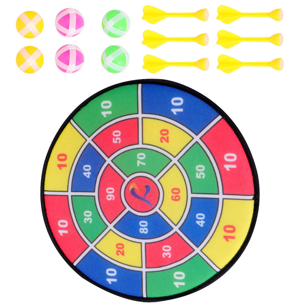 Safety Dart Board Toys Practice Target Sticky Ball Shooting Toy Interactive Prop Party Game Supplies (30cm, 6pcs Sticky Ball and 6pcs Darts) N133