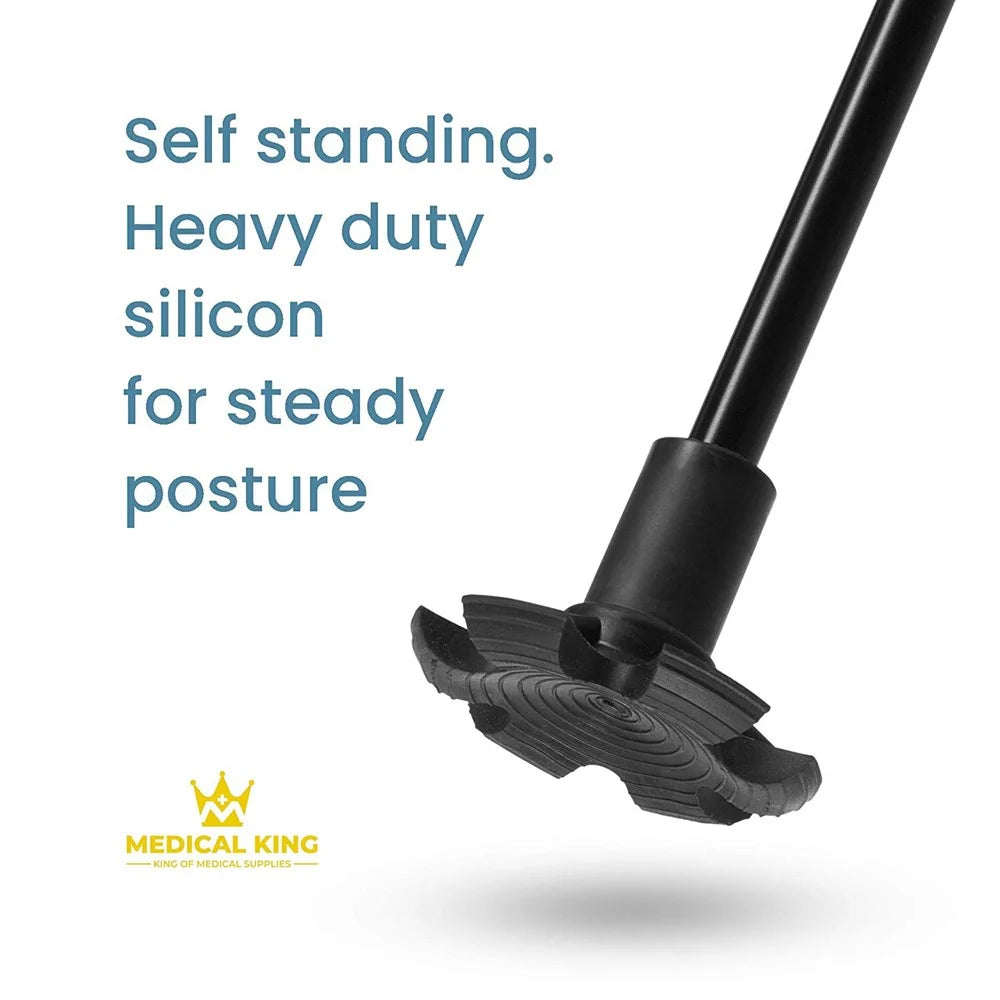 10 Adjustable Heights Self Standing Folding Walking Cane N3957