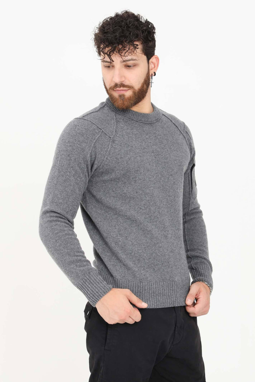 Melange Grey Crewneck Jumper Q8665