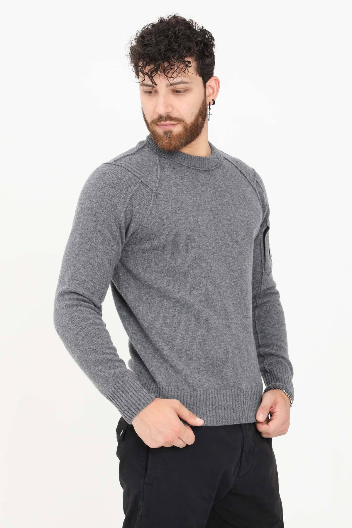 Melange Grey Crewneck Jumper Q8665