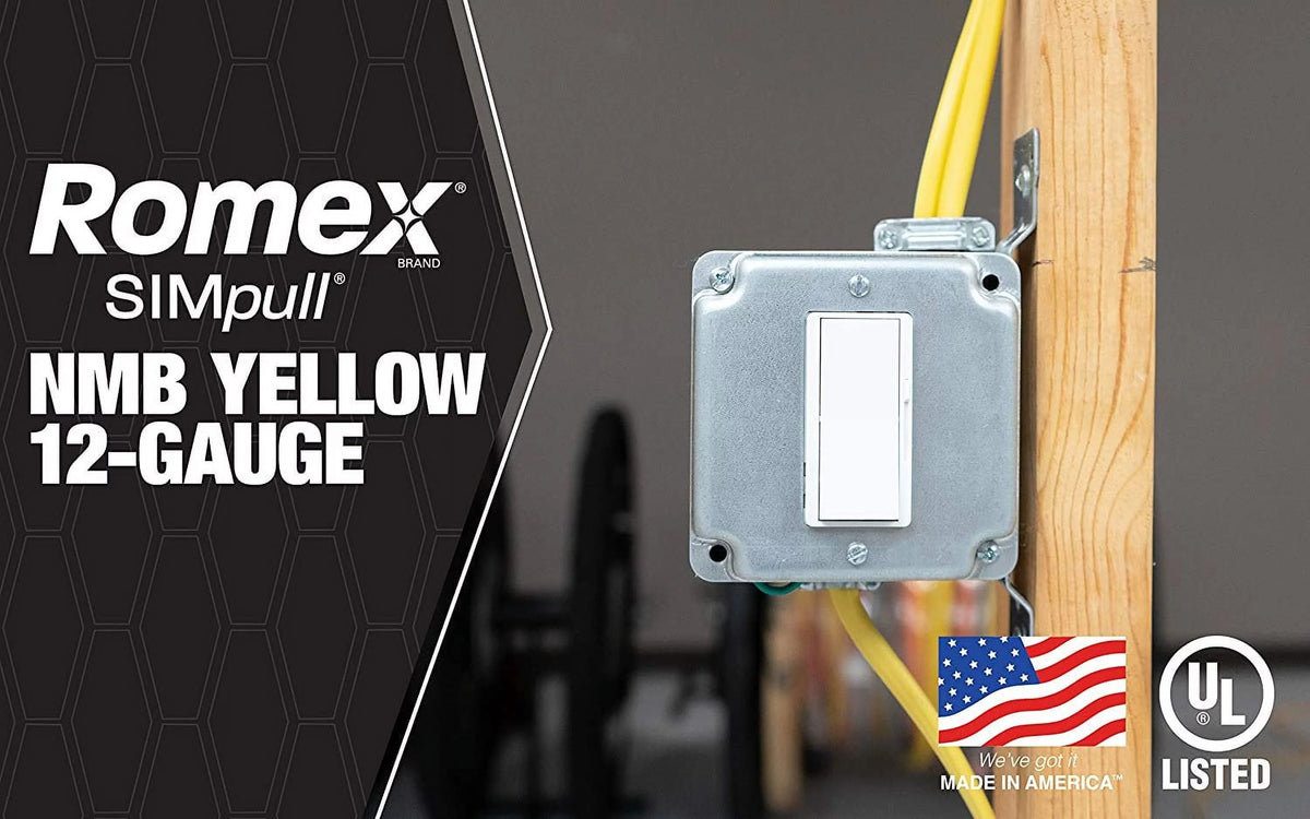 25' 12/2 with ground Yellow Electrical Wire W305350