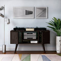 Brown Wood Entertainment Cabinet with Doors K28040