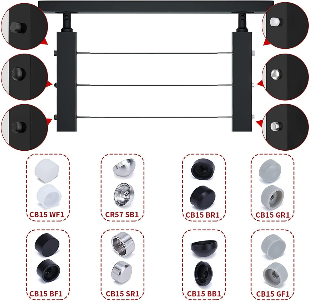 20 Pack 1/8 Cable Railing Kit T316 Stainless Steel Terminal D96570