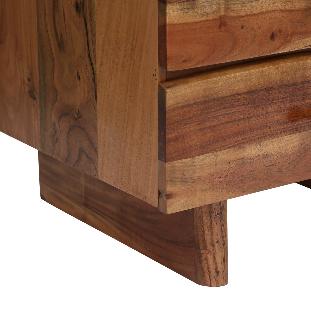 Acacia Wood 3 Drawer Nightstand T675884