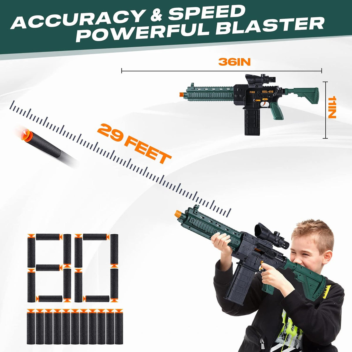 Automatic Electric Foam Blaster Toy Gun with Soft Foam Bullets D62388