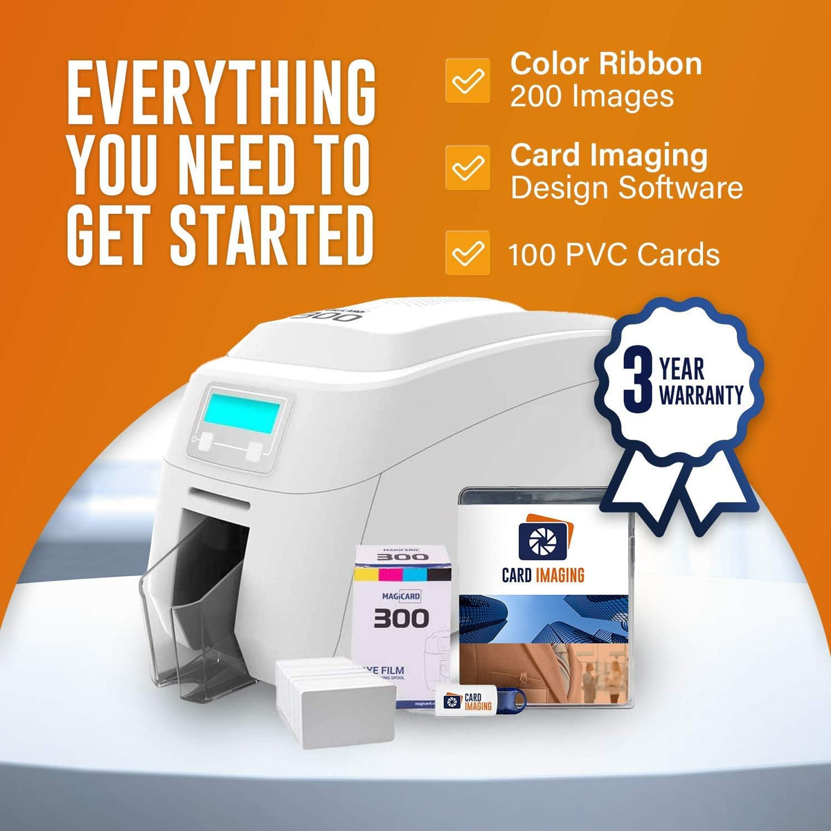 Dual Sided ID Card Printer Bundle V27809
