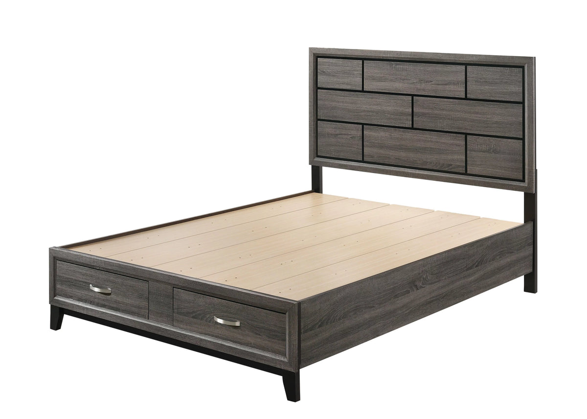 Weathered Gray Eastern King 3pcs Bedroom Set with Storage G102
