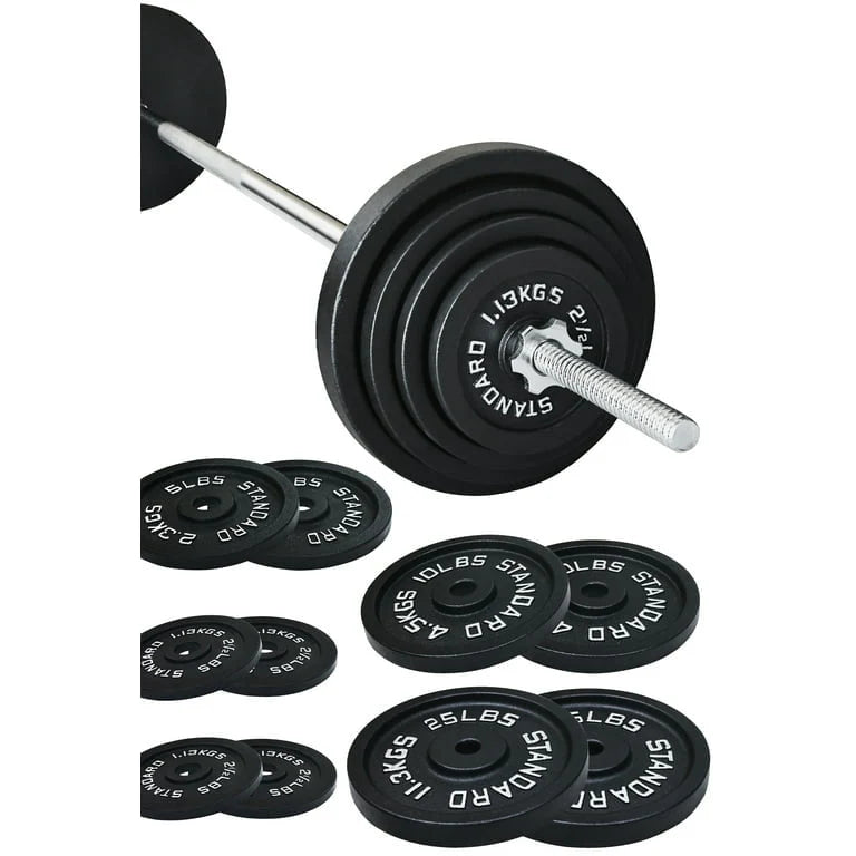 Cast Iron 100-Pound Barbell Set with Star Locks T679