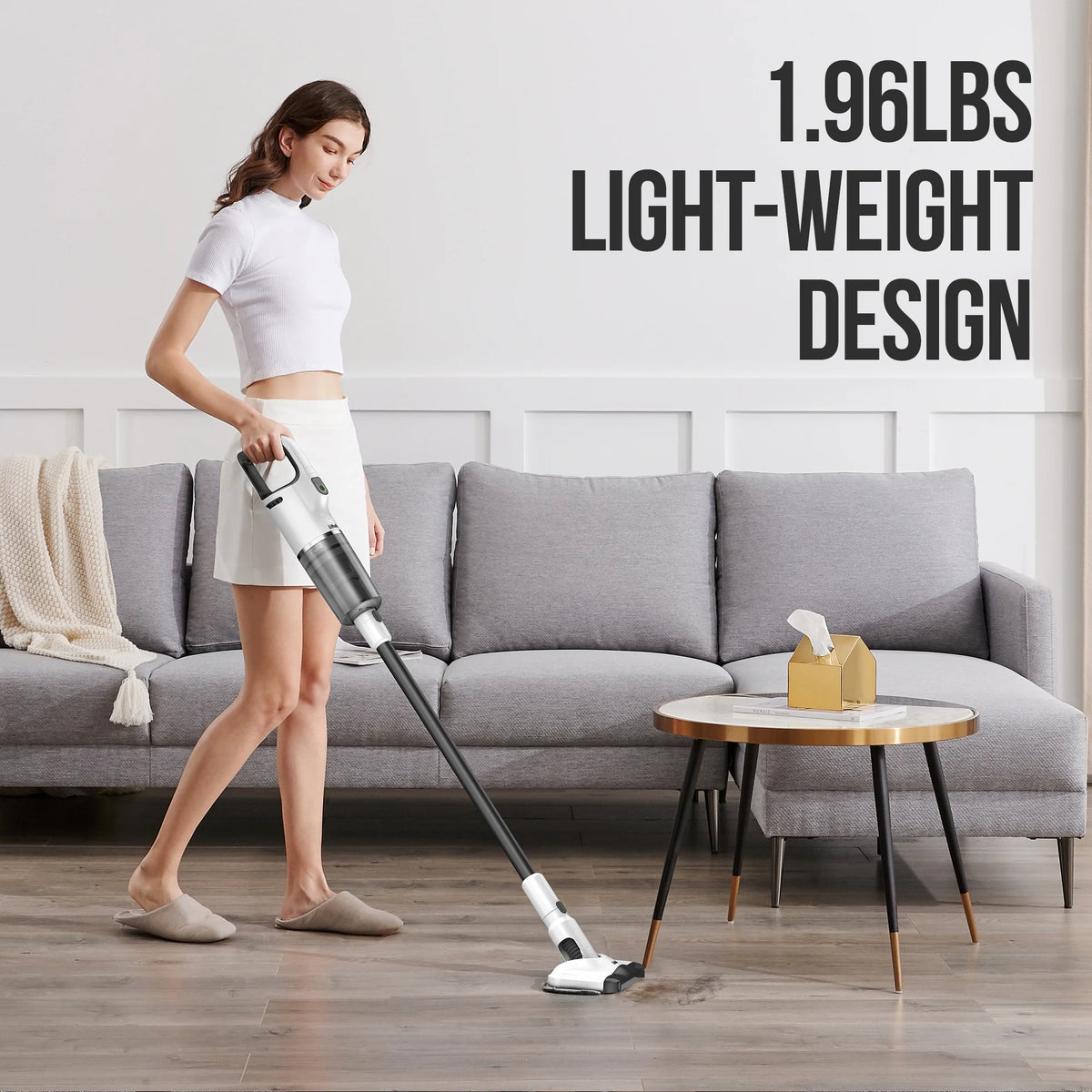 Cordless Vacuum Cleaner with 4Ah Battery White L5679