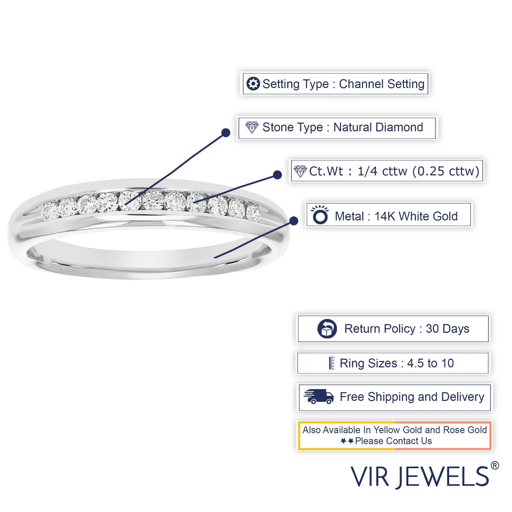 14K White Gold Diamond Bridal Band Comfort Fit T470098