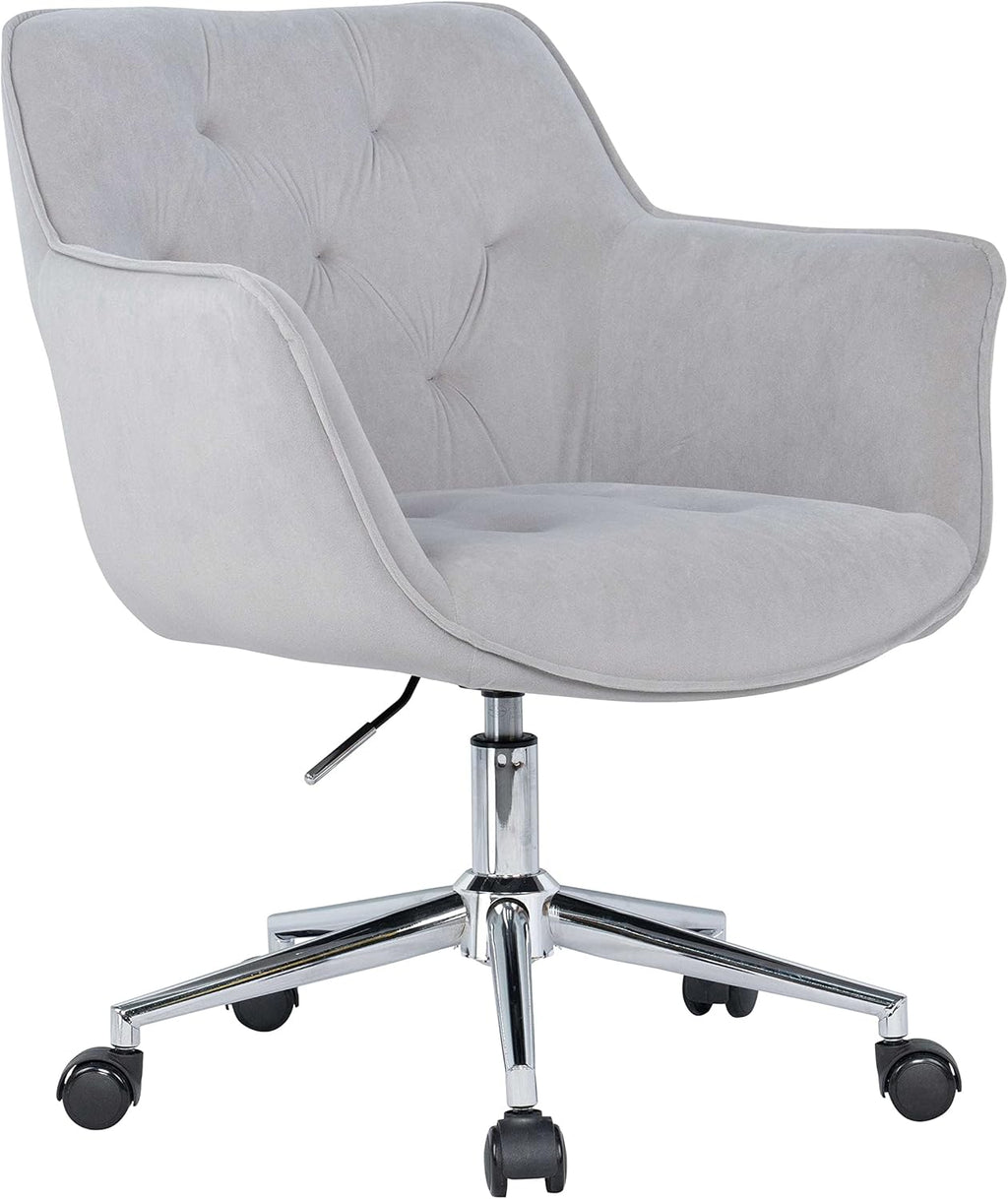 Green Velvet Task Chair with Metal Base F6383