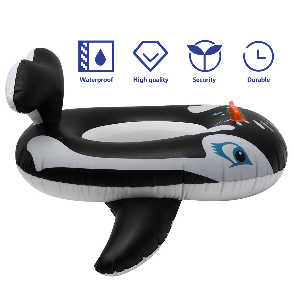 2 pcs Baby Seat Swim Ring Whale Design Pool Toys G370