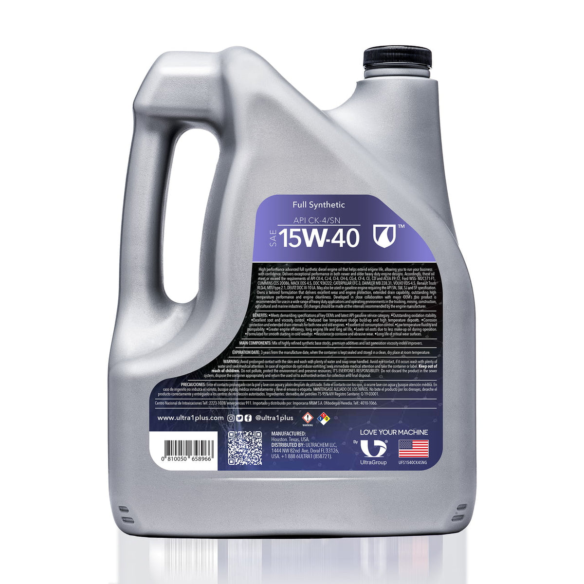 Heavy Duty Full Synthetic Diesel SAE 15W-40 Motor Oil, 1 Gal U313