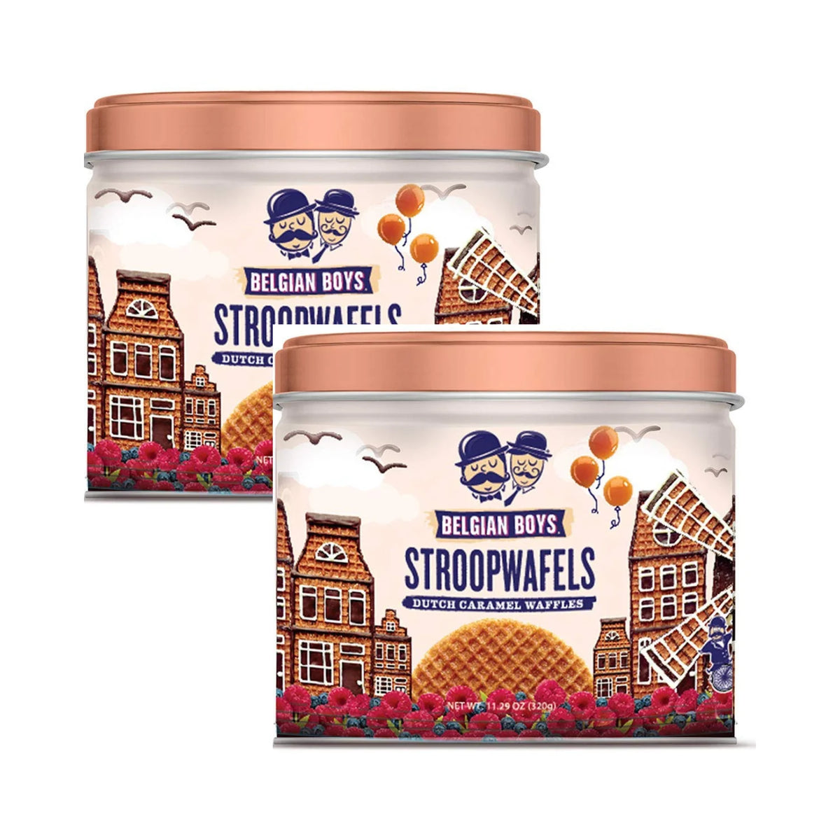 Dutch Caramel Stroopwafels 11 oz 8-Count Pack of 2 E669657