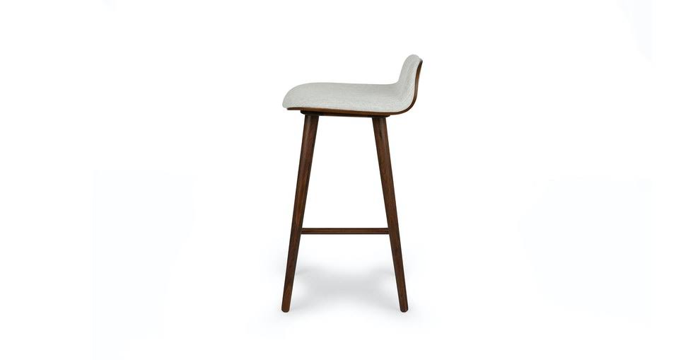 Gray Fabric Counter Stool with Walnut Legs C714853