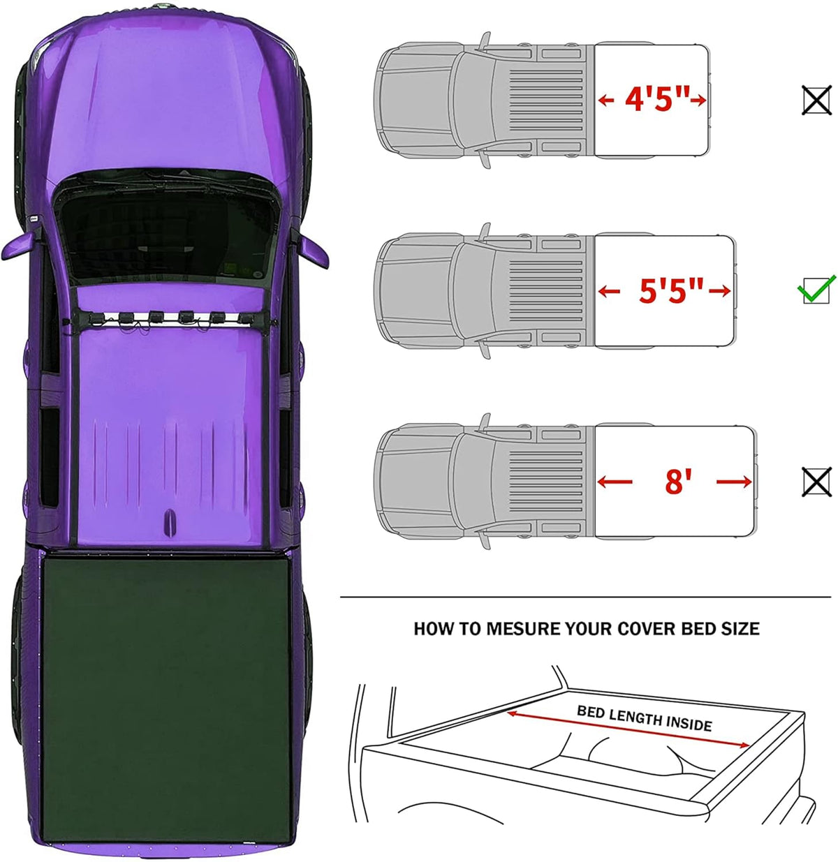 Soft Tri-fold Truck Bed Tonneau Cover R807