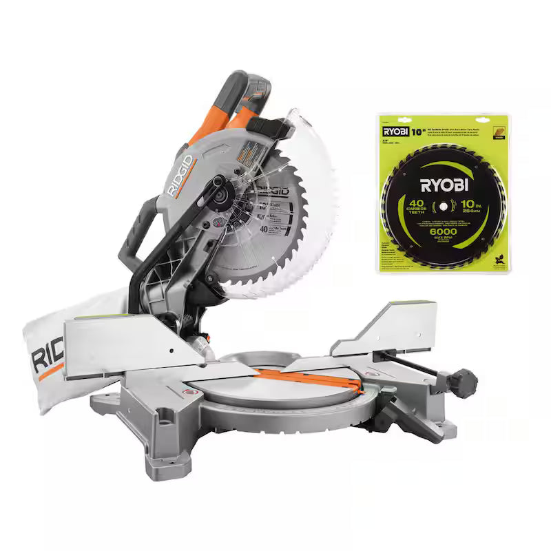 15 Amp 10 in. Corded Dual Bevel Miter Saw with LED Cut Line Indicator Z90653
