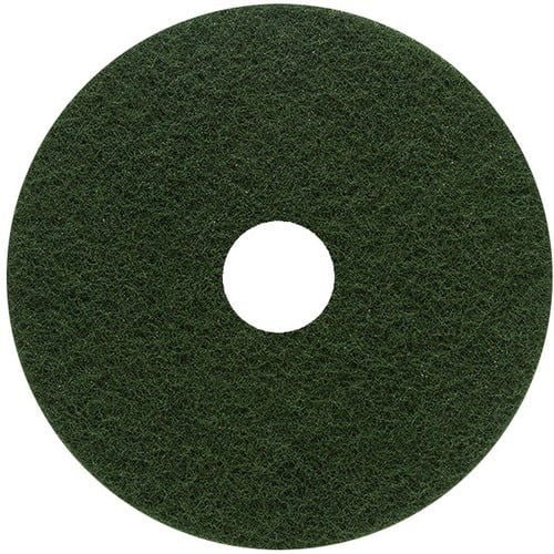 13" Heavy Duty Green Fiber Scrubbing Floor Pad 5/Carton V35639