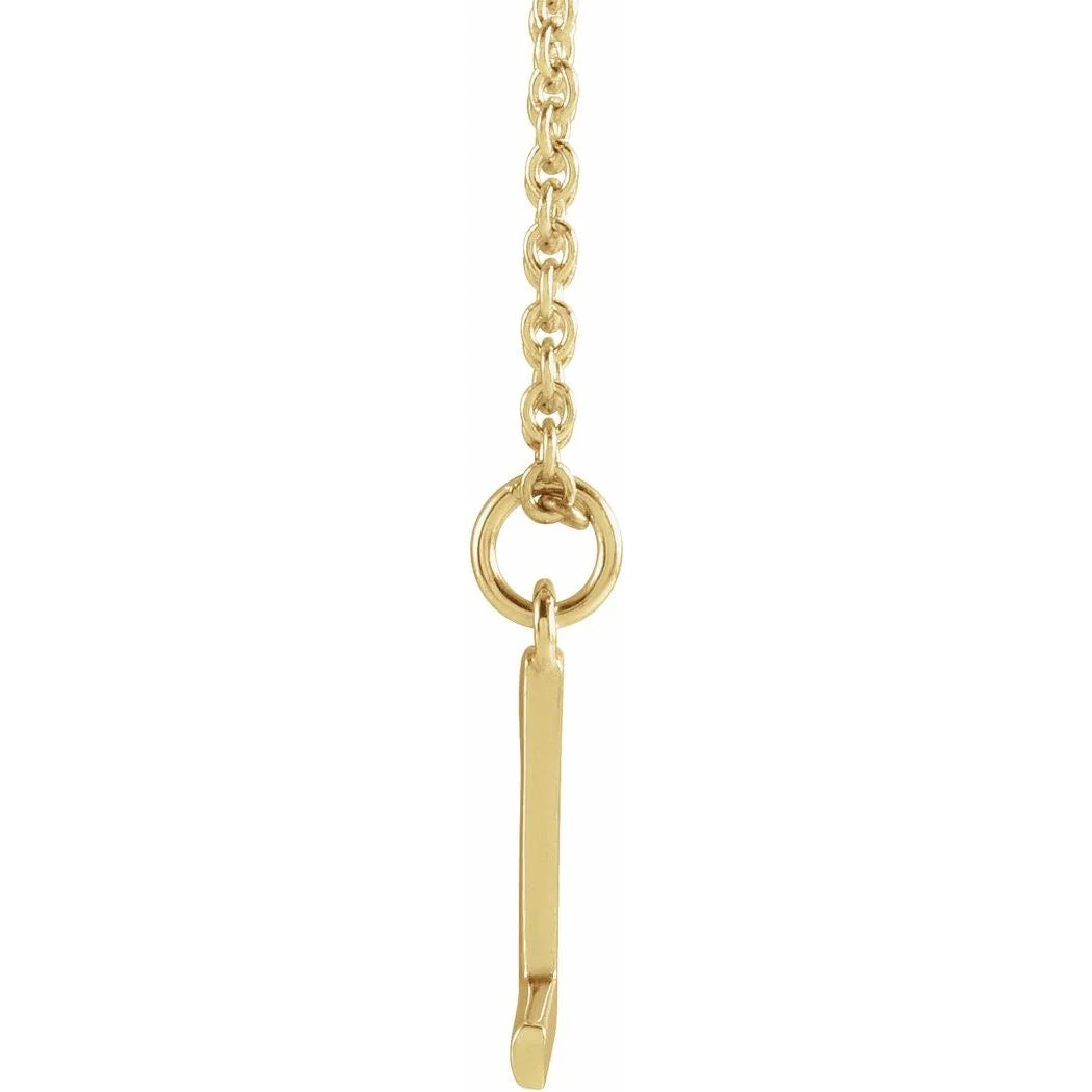 14k Yellow Gold Initial Dangle Necklace Jewelry A99656