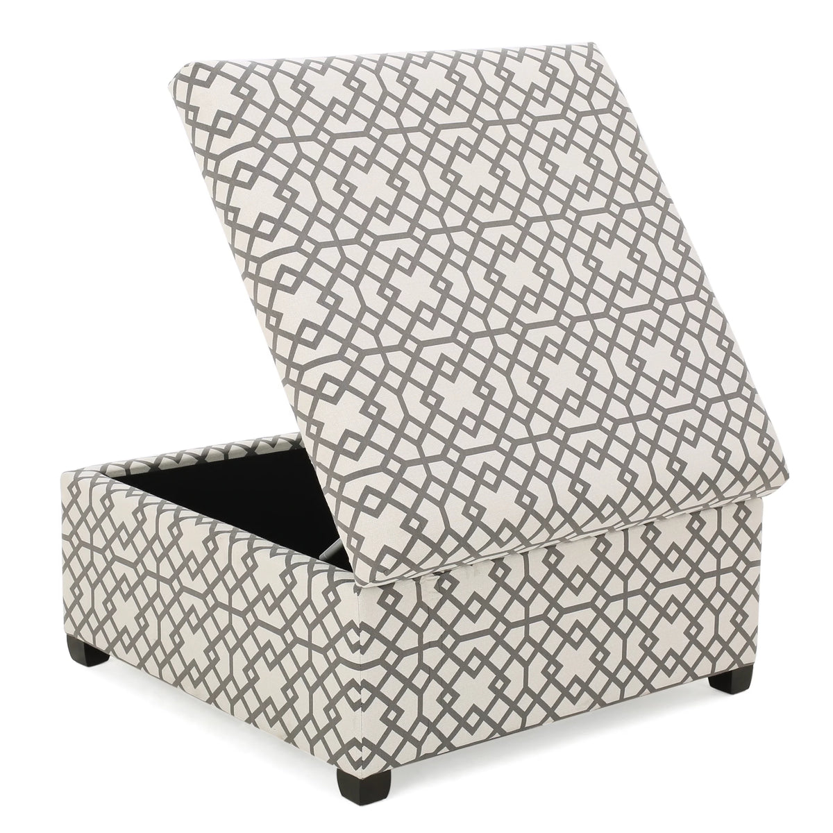 Grey Fabric Storage Ottoman E951785