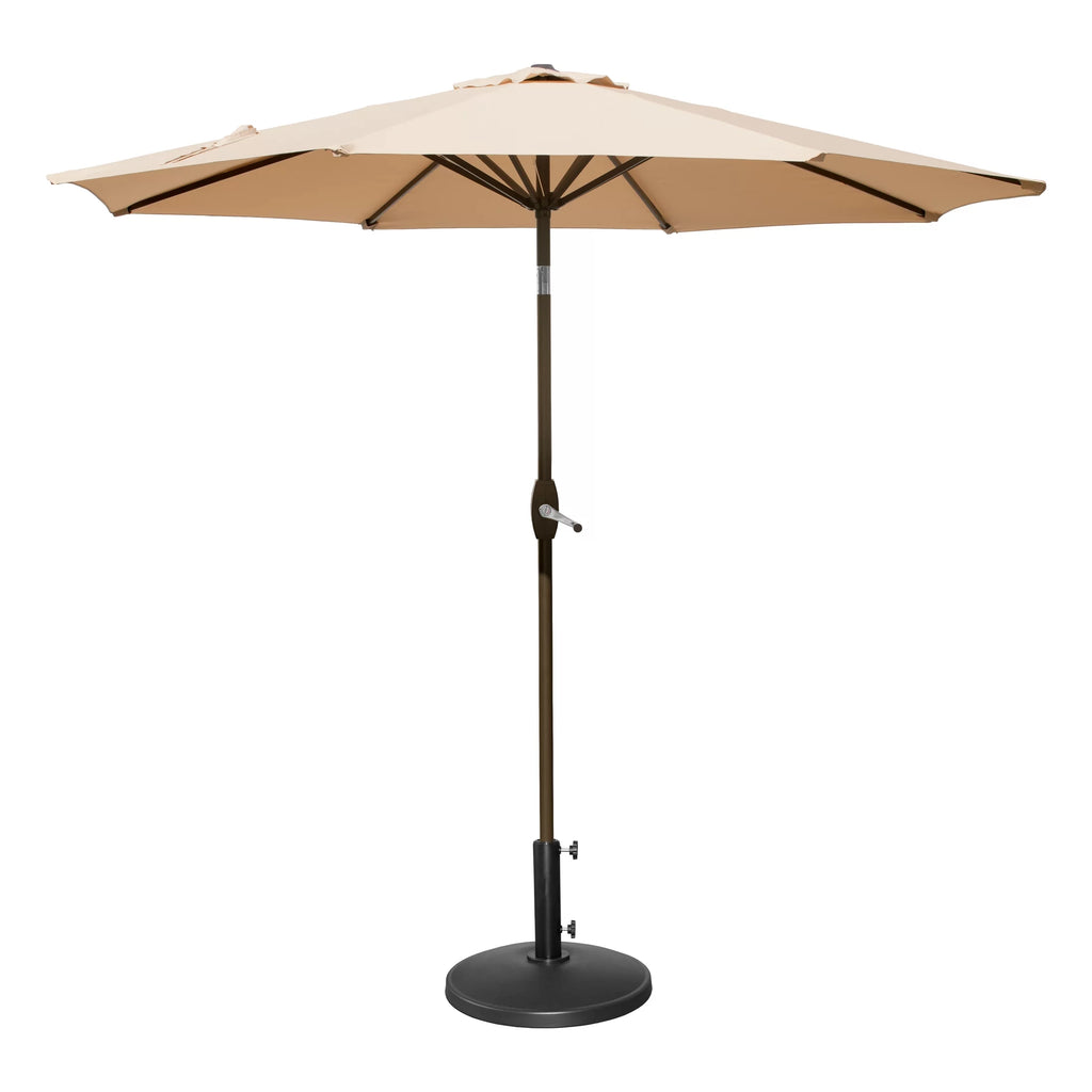 9 Ft Patio Umbrella with Round Resin Base H710