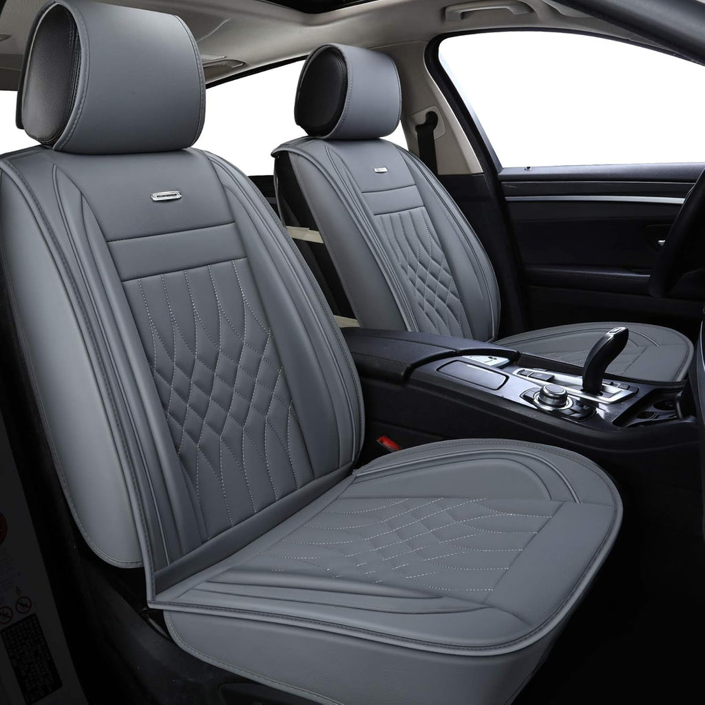 2 PC Waterproof Faux Leather Front Car Seat Covers J575312