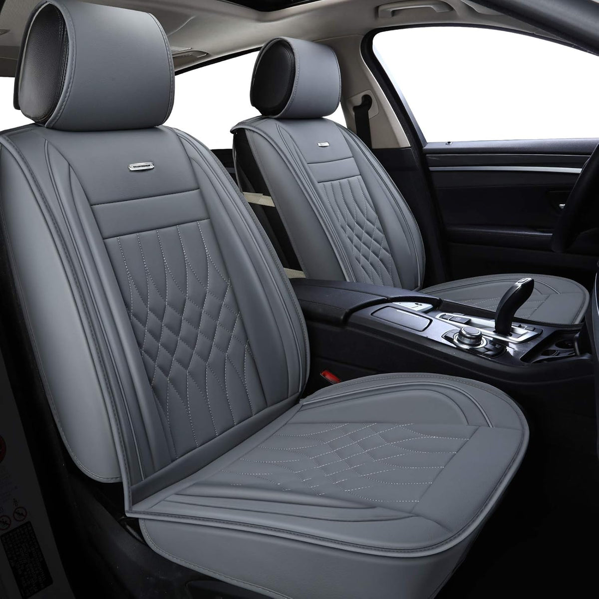 2 PC Waterproof Faux Leather Front Car Seat Covers J575312