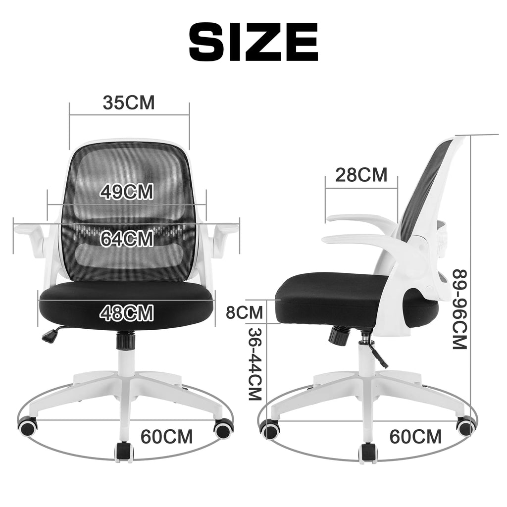 Black Office Chair with Flip-up Armrests V248290