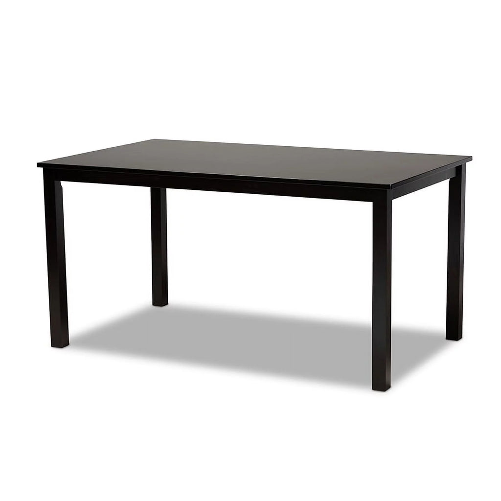 Sand Fabric Upholstered Dark Brown Wood 7-Piece Dining Set U20601