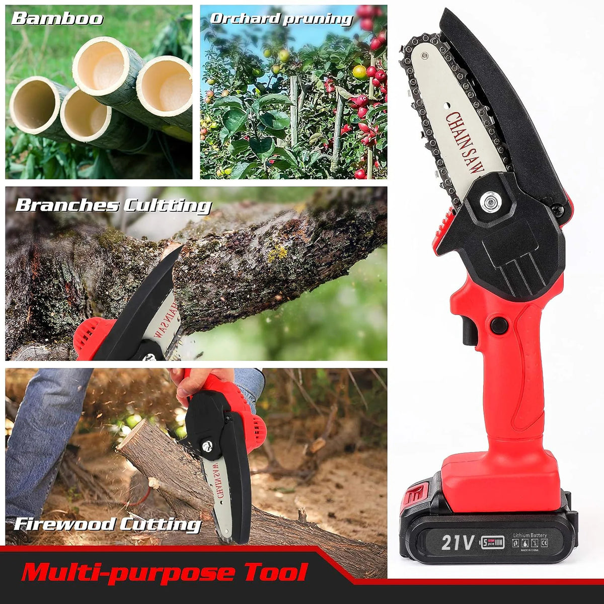 Cordless Mini Chainsaw with 2 Batteries Q18315