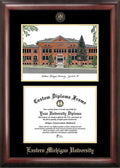 Gold Embossed Diploma Frame with Campus Images Lithograph J9775