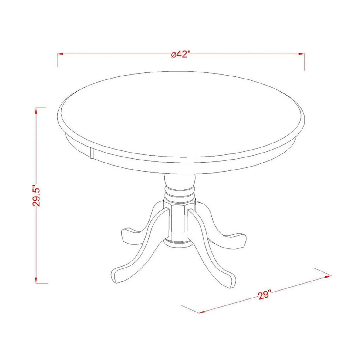 5-Piece Kitchen Table Set with 4 Chairs Mahogany Finish D676290