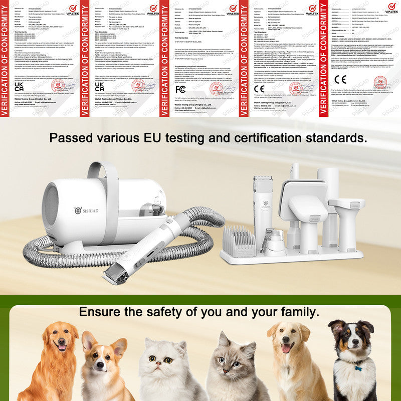 Dog Grooming Kit with 1.5L Dust Cup and 7 Grooming Tools H965607