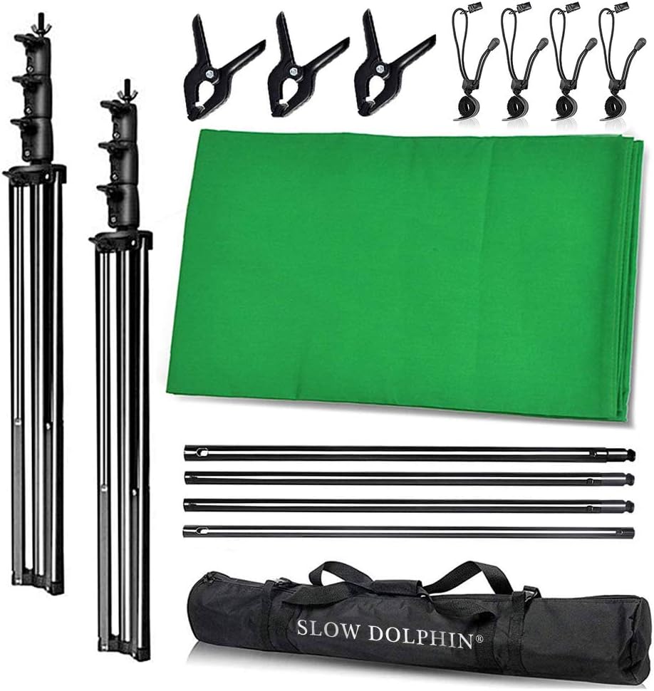 10 x 12ft 100% Cotton Muslin Green Screen Backdrop with Stand Kit Z138011