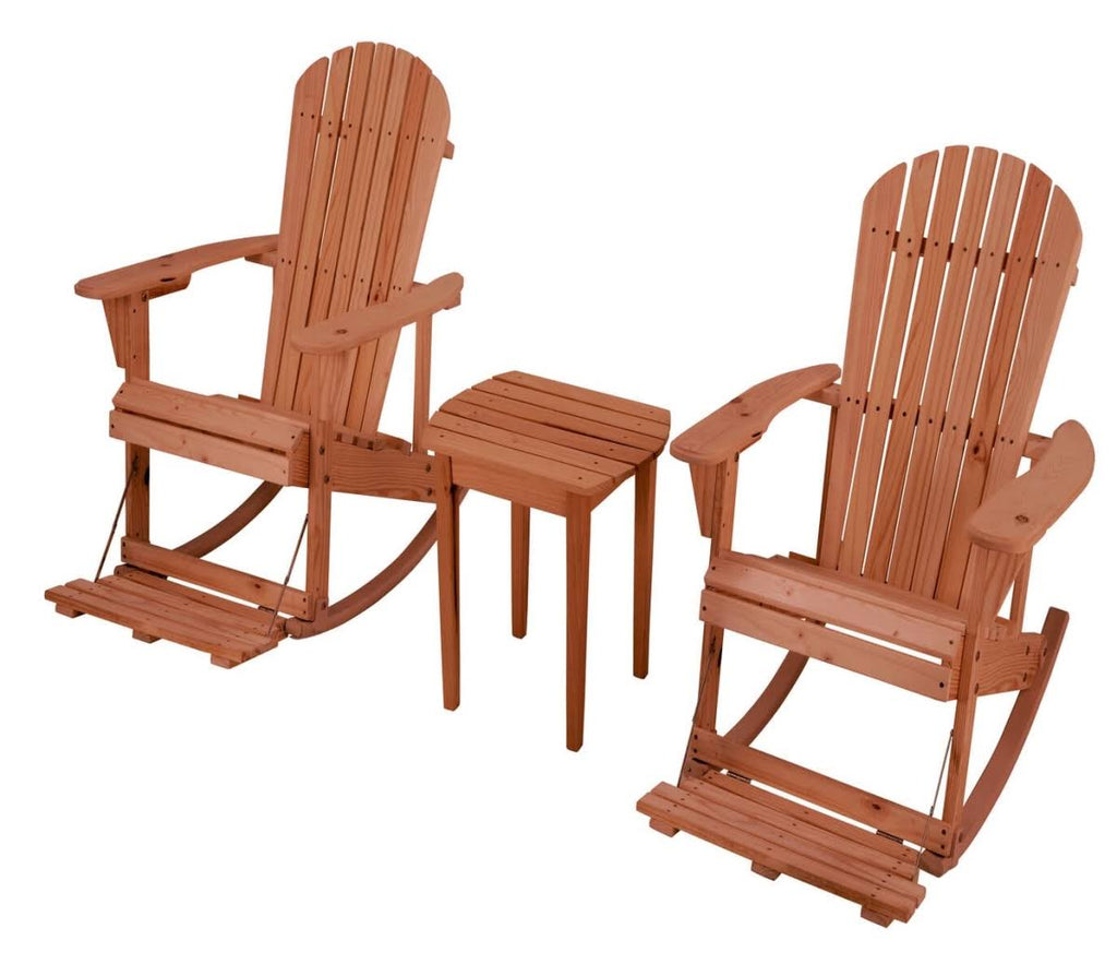 Walnut 3 Piece Patio Adirondack Rocker Set A670