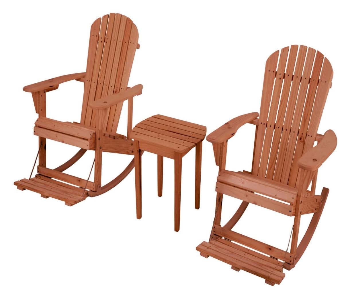 Walnut 3 Piece Patio Adirondack Rocker Set A670