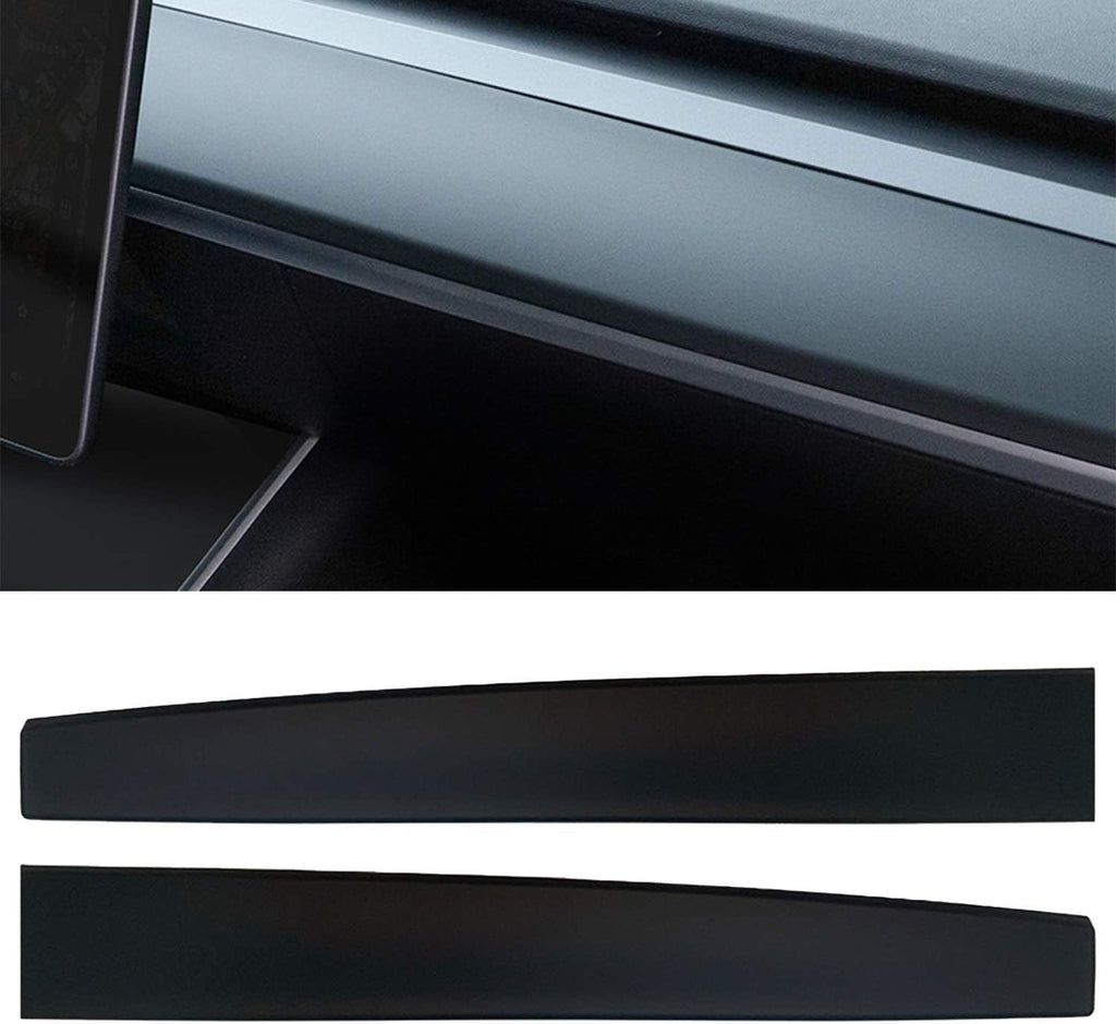 Matte Black ABS Dashboard Wrap Kit Cover Cap for Tesla Model 3 Model Y, Pack of 2 Y904