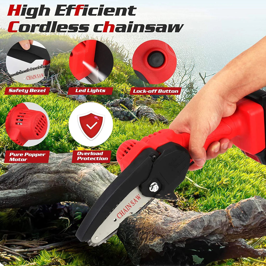 Cordless Mini Chainsaw with 2 Batteries Q18315