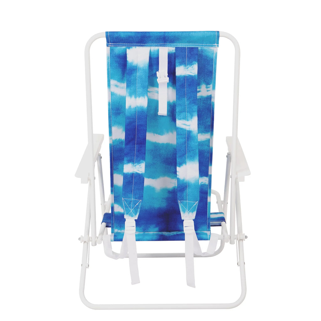 Blue High Back Reclining Backpack Beach Chair Q561