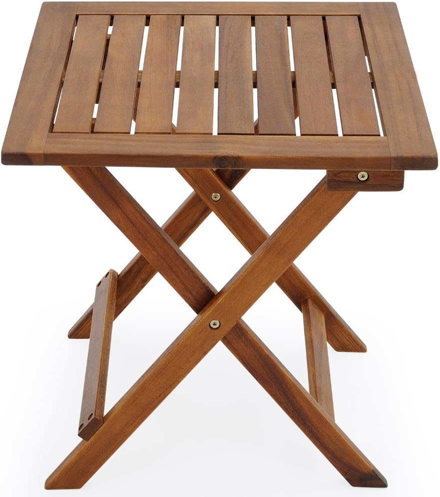 18x18 Inch Acacia Wood Folding Patio Side Table U93857