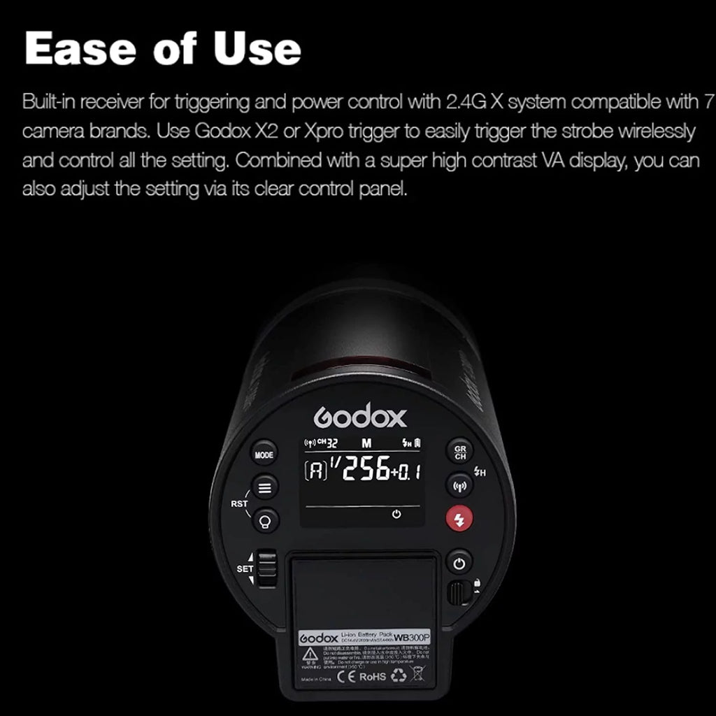 300W TTL Outdoor Flash with Bi-Color Modeling LED E201