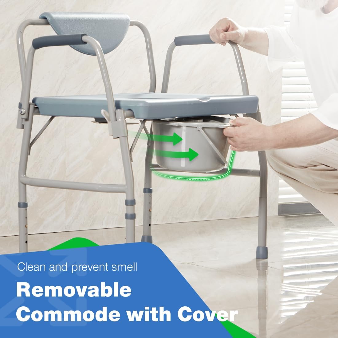 3 in 1 Bariatric Commode Chair with Extra Wide Seat Q44607