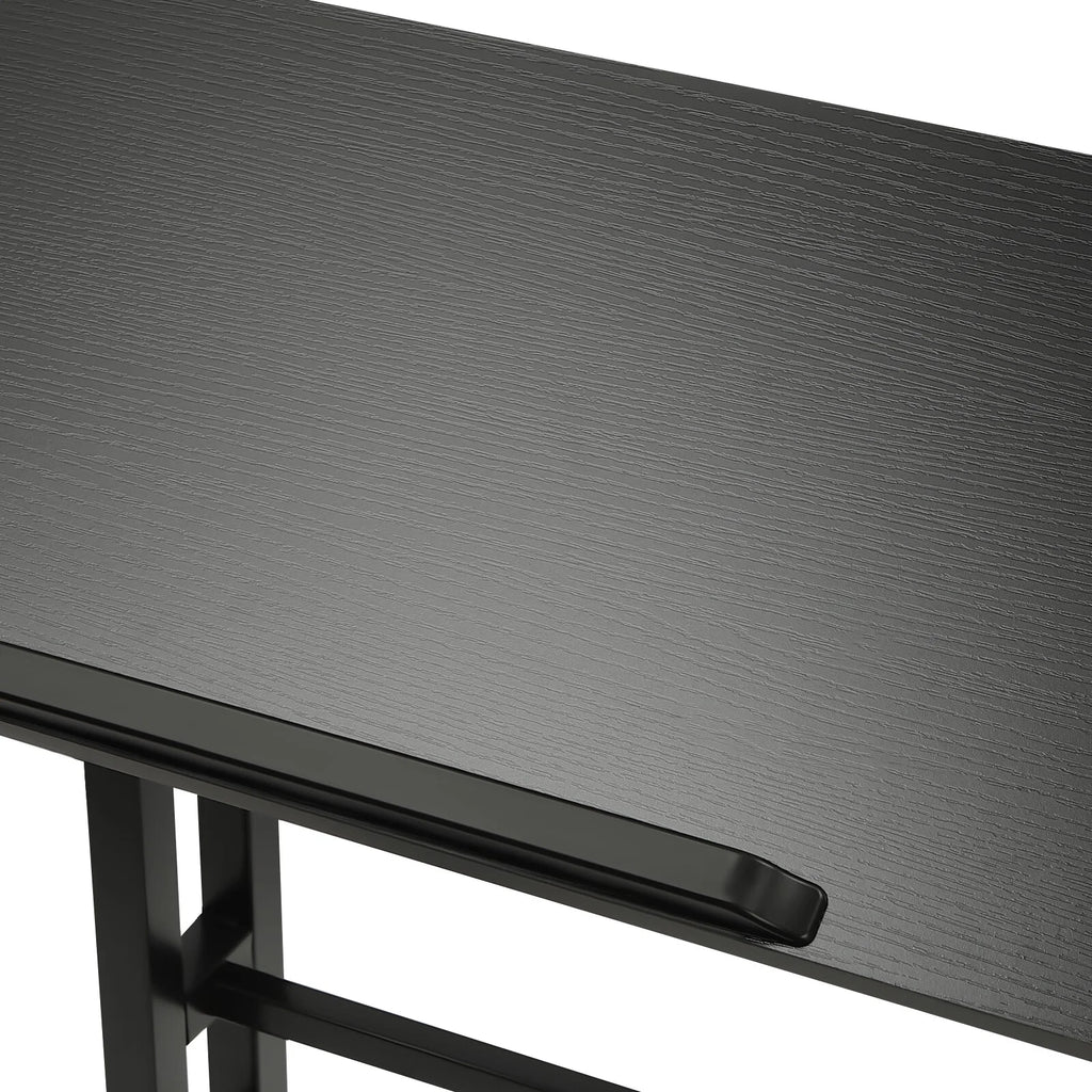24" Mobile Stand Up Desk Adjustable Height Small Storage Desk with Wheels Black X47652