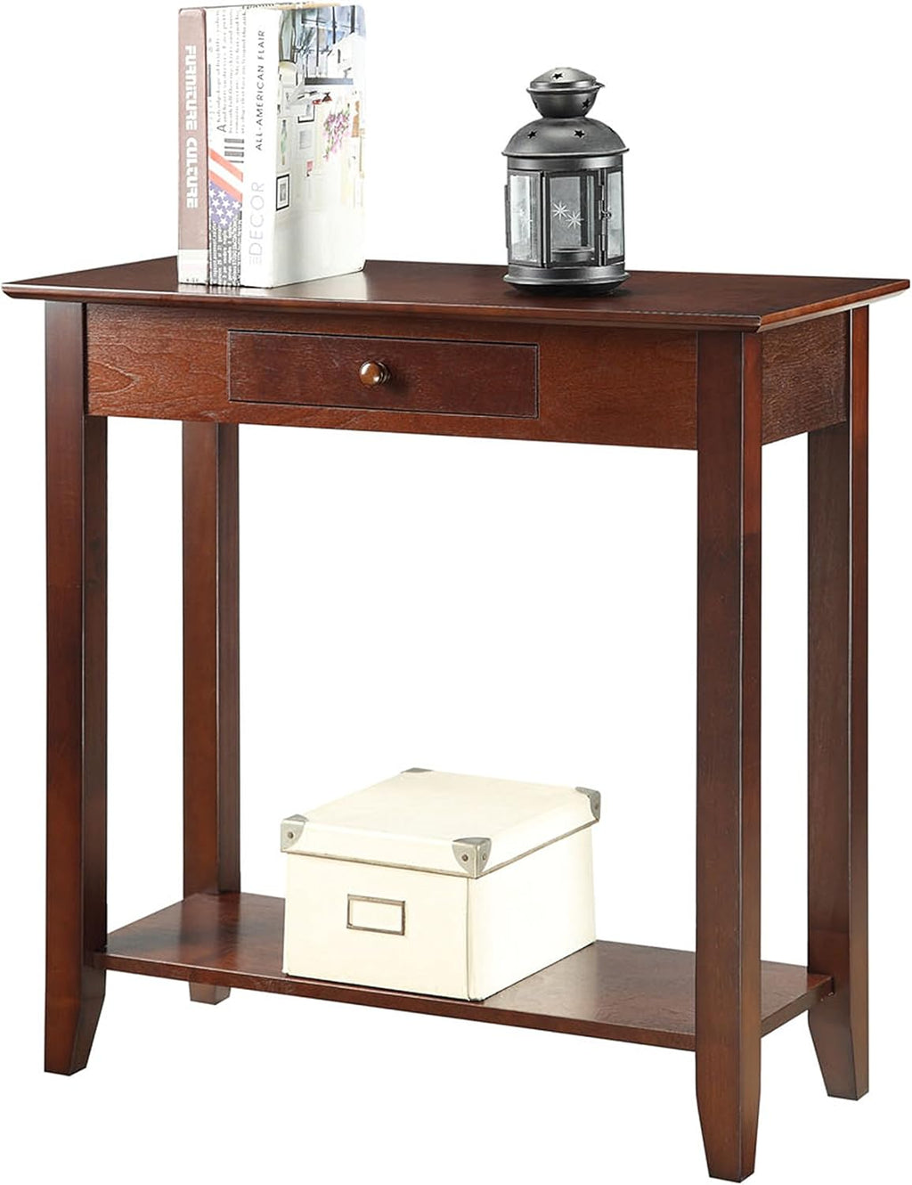Espresso Hall Table with Drawer and Shelf M3944