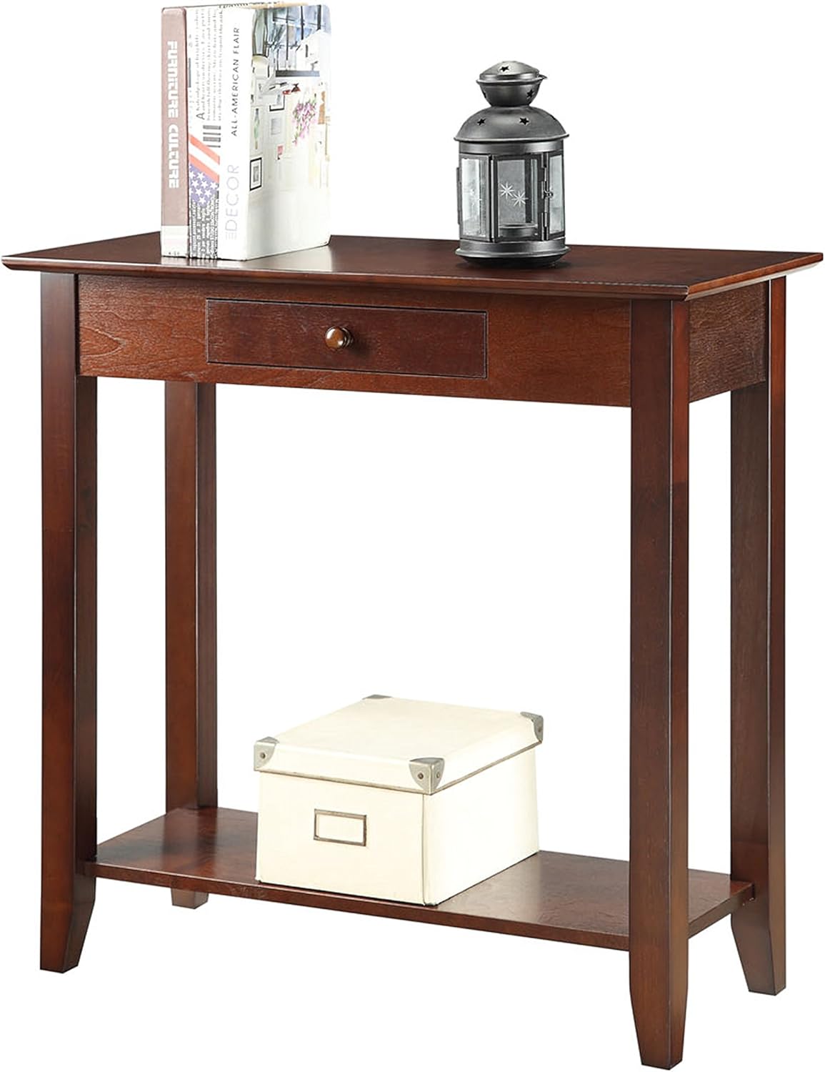 Espresso Hall Table with Drawer and Shelf M3944